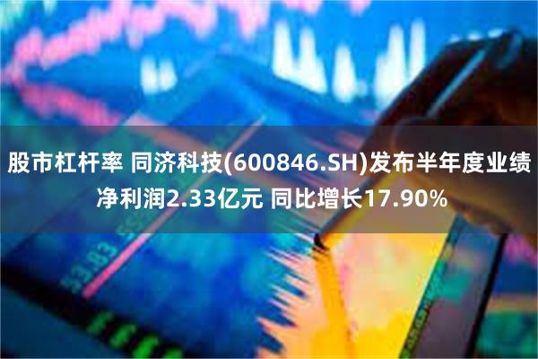 股市杠杆率 同济科技(600846.SH)发布半年度业绩 净利润2.33亿元 同比增长17.90%