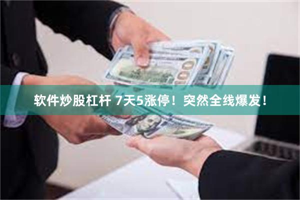 软件炒股杠杆 7天5涨停！突然全线爆发！